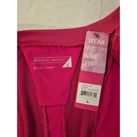 WHITECROSS FIT Women's Lg NWT 2 Piece Scrub Set Pants & Jacket Fuchsia Stretch - Picture 10 of 16
